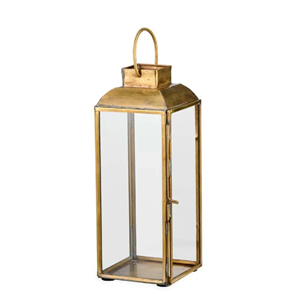 Nkuku Maro Tall Brass Lantern